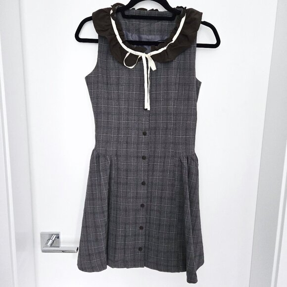 Japanese Fashion Tartan/Checkered Pattern Button Up Dress - Picture 5 of 6